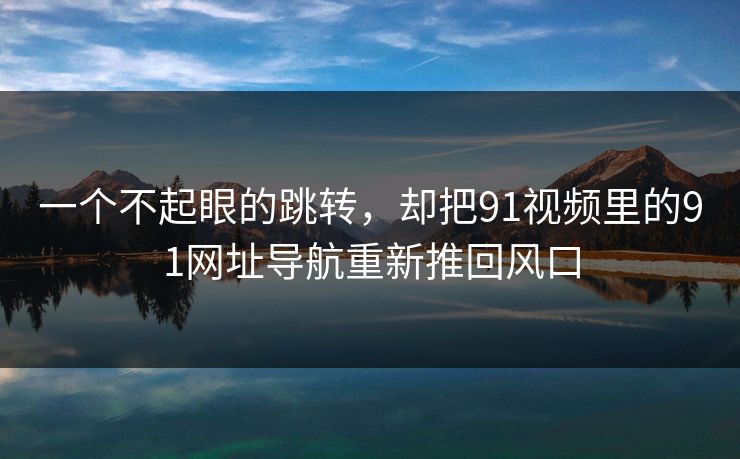 一个不起眼的跳转，却把91视频里的91网址导航重新推回风口